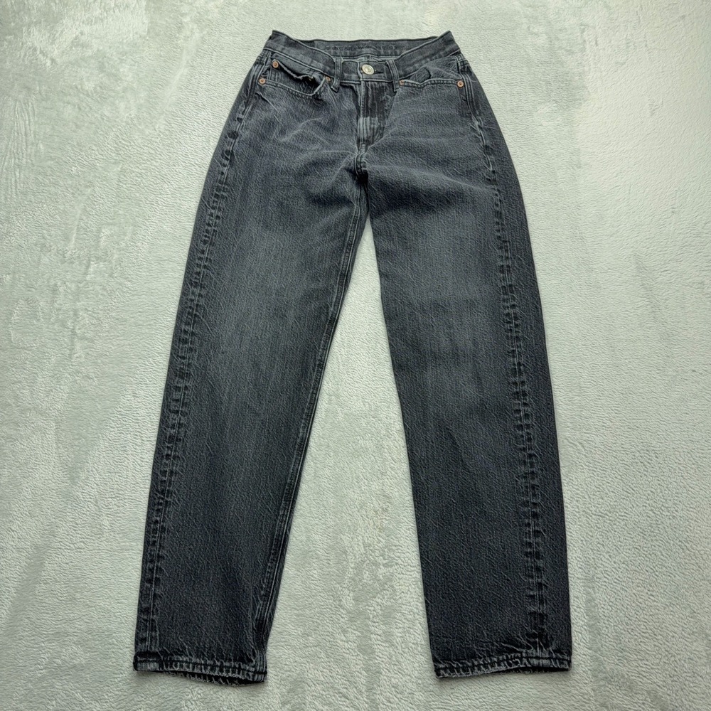 American Eagle Jeans Womens 00 Black 90s Boyfriend Straight Leg High Rise Denim